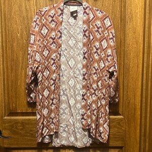 Knox Rose Purple and Brown Patterned Cardigan